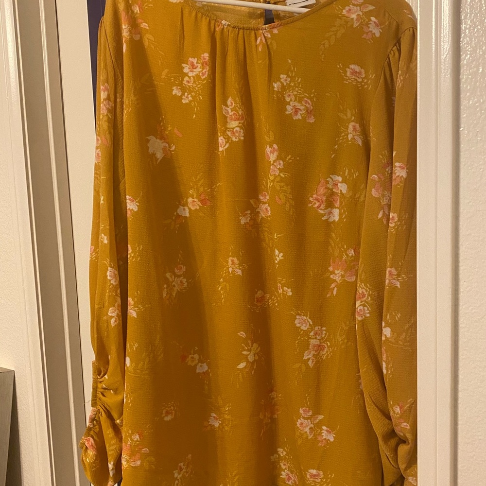 New mustard dressy blouse